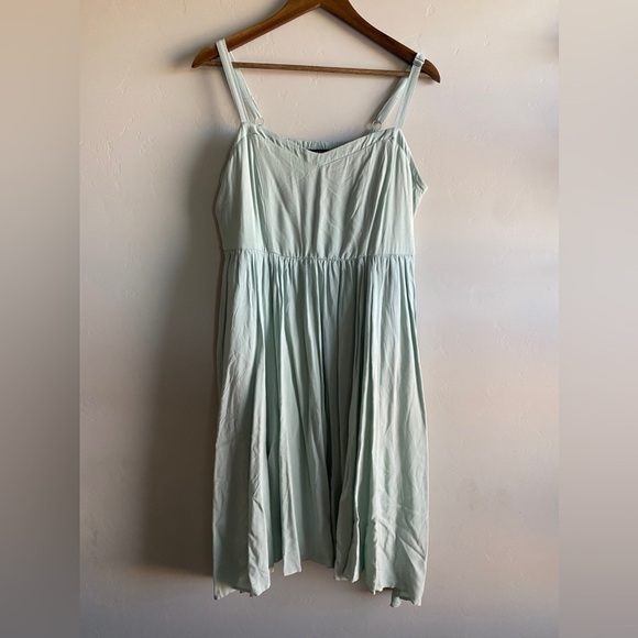 Torrid - Mint Blue Challis Shark bite Skater Dress - Picture 5 of 14